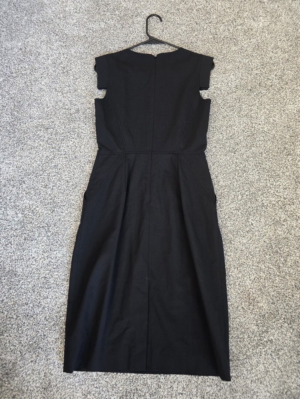 J. Crew 365 Resume Black Wool Sheath Dress Cap Sleeves Size 6 - Picture 3 of 5